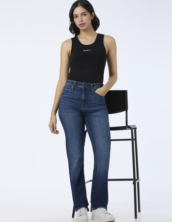 Women Blue High Rise Straight Fit Jeans